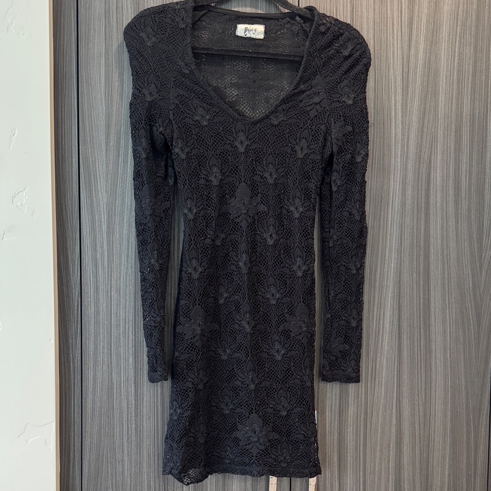 Nightcap Black Long Sleeve Lace Dress